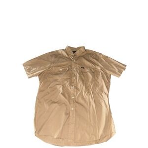 Polo Ralph Lauren Tan Short Sleeve Button Down‎ Shirt Size Large